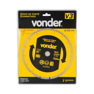 DISCO DE CORTE DIAMANTADO 230MM V3 VONDER
